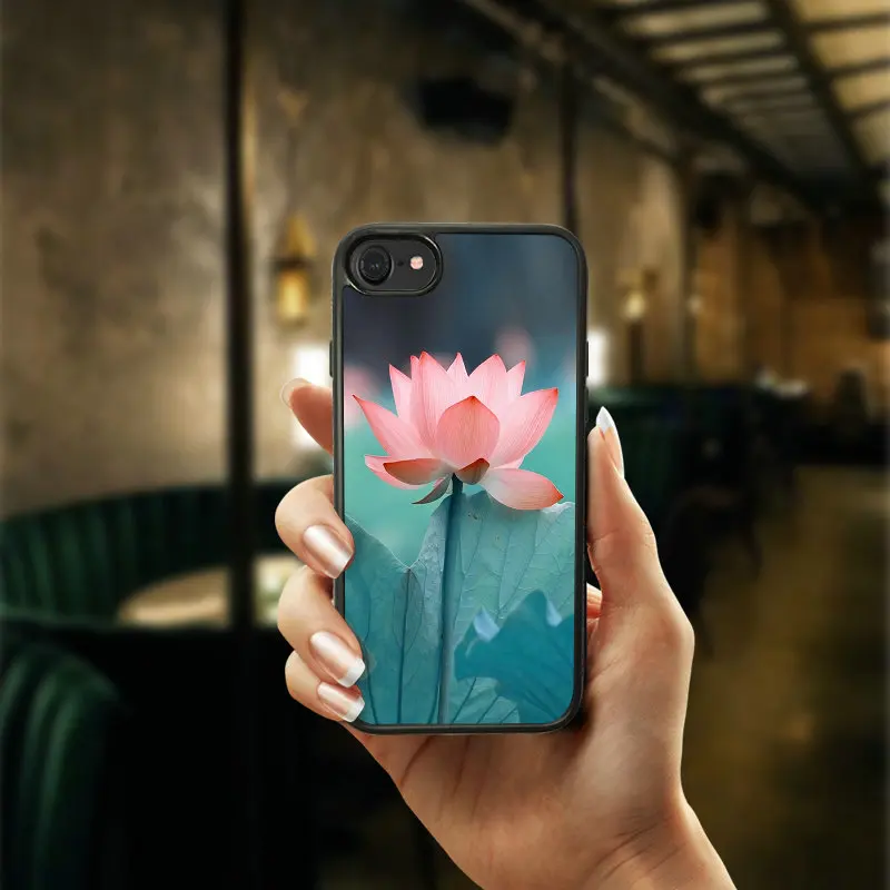 Красота лотос черный сотовый телефон чехлы Жесткий pc ТПУ пластик чехол для