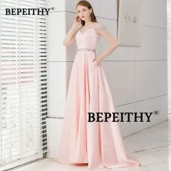 Розовый Простое, но Элегантное длинное вечернее платье с кристаллами vestido de festa Новое поступление винтажное длинное платье для выпускного вечера - Цвет: Розовый
