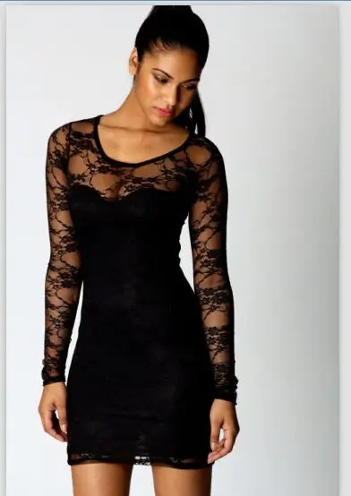 Sexy club lace T-shirt slim package hip selling fashion show thin summer women dress | Женская одежда