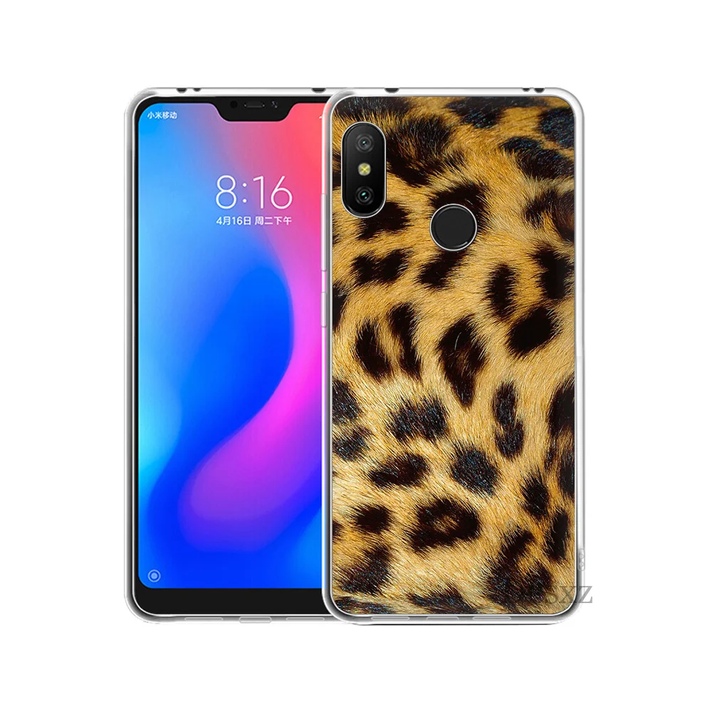 Чехол для телефона с леопардовым принтом Xiaomi Mi 6 8 Lite SE A1 A2 5X 6X Mix 2S F1 Мягкий