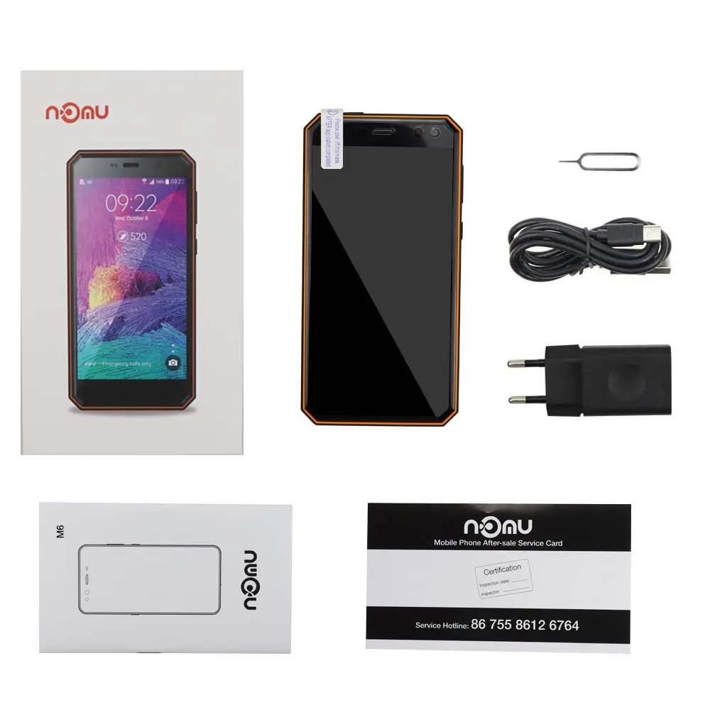 Nomu M6 смартфон 5," HD четырехъядерный 2 ГБ+ 16 Гб MTK6737T Android 6,0 13.0MP 1280x720 3000 мАч IP68 водонепроницаемый мобильный телефон