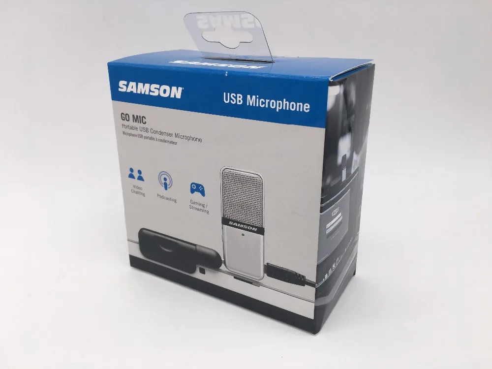 Samson Go Mic Портативный мини-микрофон с зажимом, конденсаторный микрофон с usb-кабелем, чехол для переноски компьютера