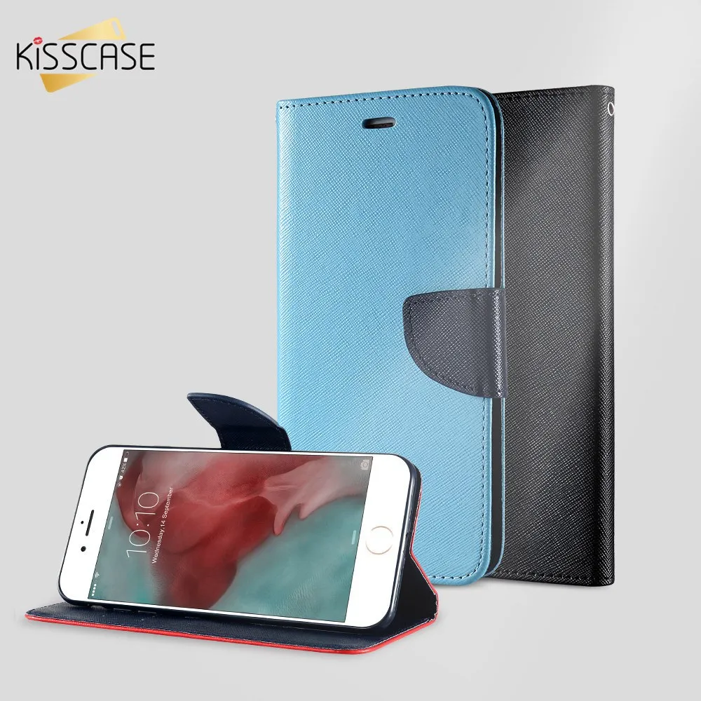 New Kisscase Магнитная Флип кожаный чехол для iPhone X 8 7 6 S Plus 5 5S кошелек Чехол держатель
