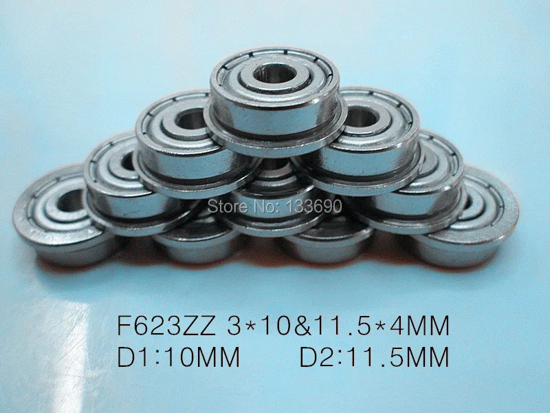 100 шт./лот F623 ZZ фланец втулки шариковые подшипники F623Z F623ZZ 3*10*4 мм|bearing bearing|bearing