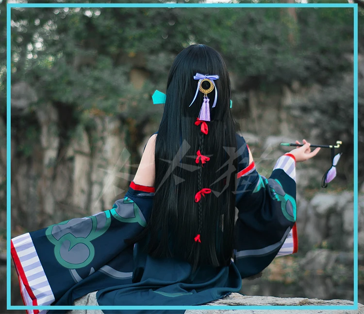 [В наличии] кимоно + парик кольца игра Onmyoji фигурка призрак дым Униформа Хэллоуин