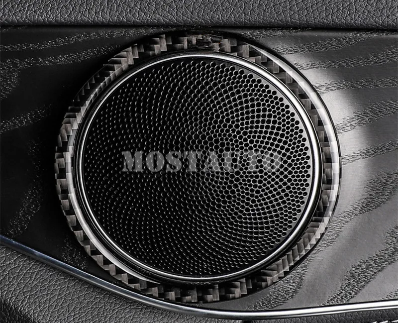 

For Benz GLC X205 X253 Carbon Fiber Car Door Speaker Trim Cover 2015-2021 4pcs Car Accessories Interior Car Decor Car Trim