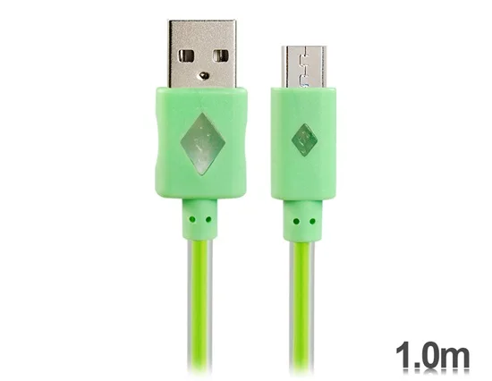 V8 1 м из светодиодов красочные мигающий Micro USB для зарядка кабель передачи данных (