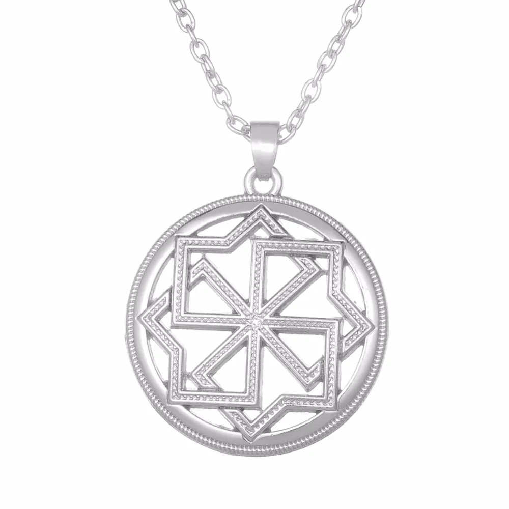 Rhodium Plated Рыболовный крючок Молвинец кулон древний славянский амулет Макси сила ожерелье славянские бусы амулет ювелирные изделия для мужчин - Окраска металла: Rhodium Plated
