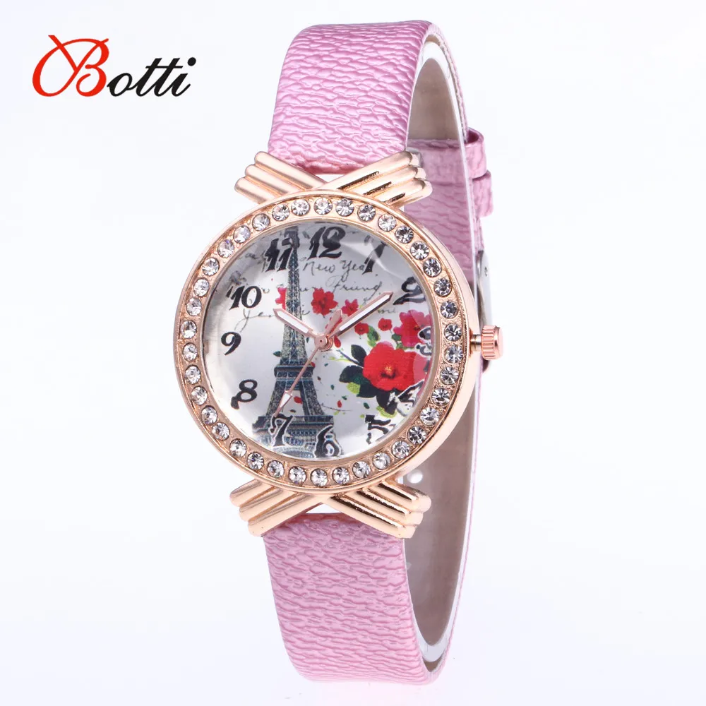 Парижские часы с изображением башни женские Роскошные Топ брендовые кварцевые