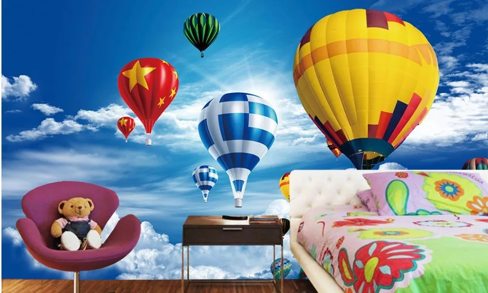 Фото customized 3d photo wallpaper Hot air balloon landscape 3D TV backdrop wallpapers for living room wall mural Обустройство дома customized 3d photo wallpaper Hot air balloon landscape 3D TV backdrop wallpapers for living room wall mural Обустройство дома