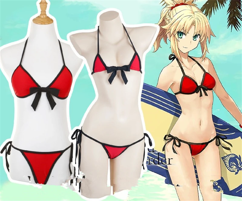 Fate/Apocrypha FGO, косплей, Mordred Red Saber, косплей, костюм, купальники, бикини, Mordred, купальники, летняя одежда для плавания, униформа