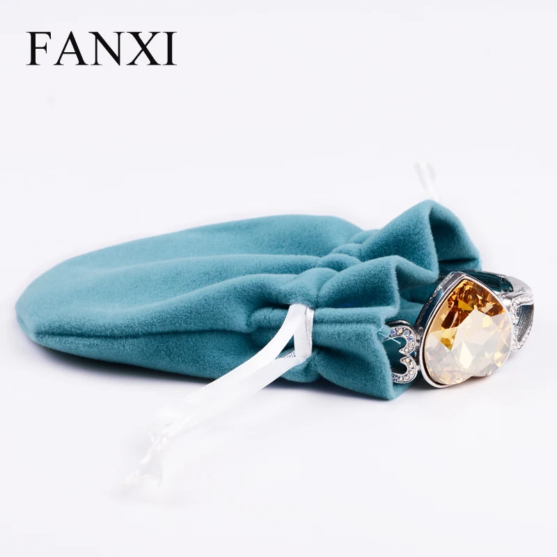 FANXI 12 шт./лот бархатный мешочек подарочный кисет для ювелирных изделий с шелковым шнурок кольцо ожерелье серьги браслет упаковка-органайзер сумка