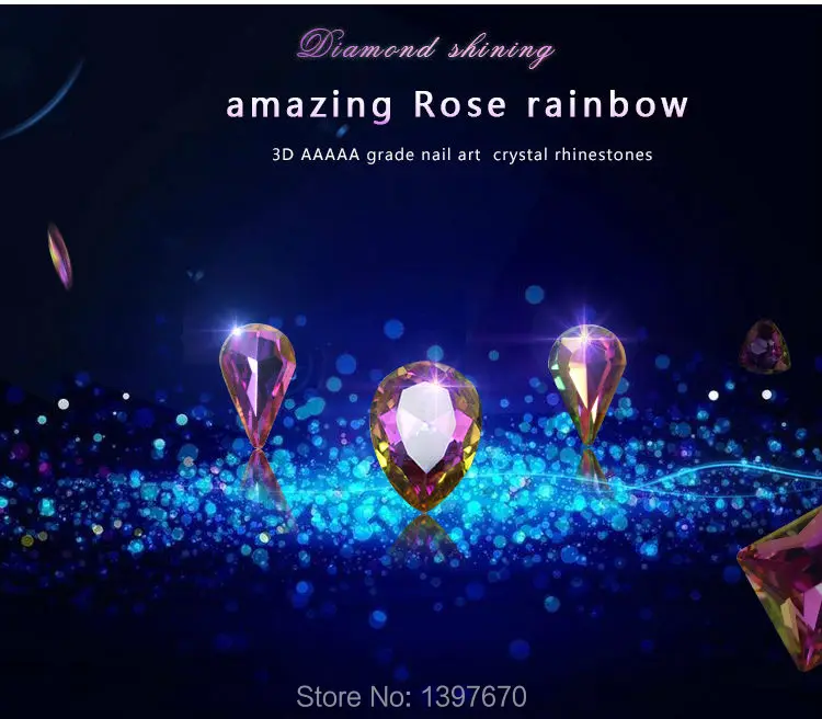 20 шт ааааа класс 99% аналогичный Swa Rose ab средние чешские хрустальные стразы pointback украшения для ногтей камни мульти формы