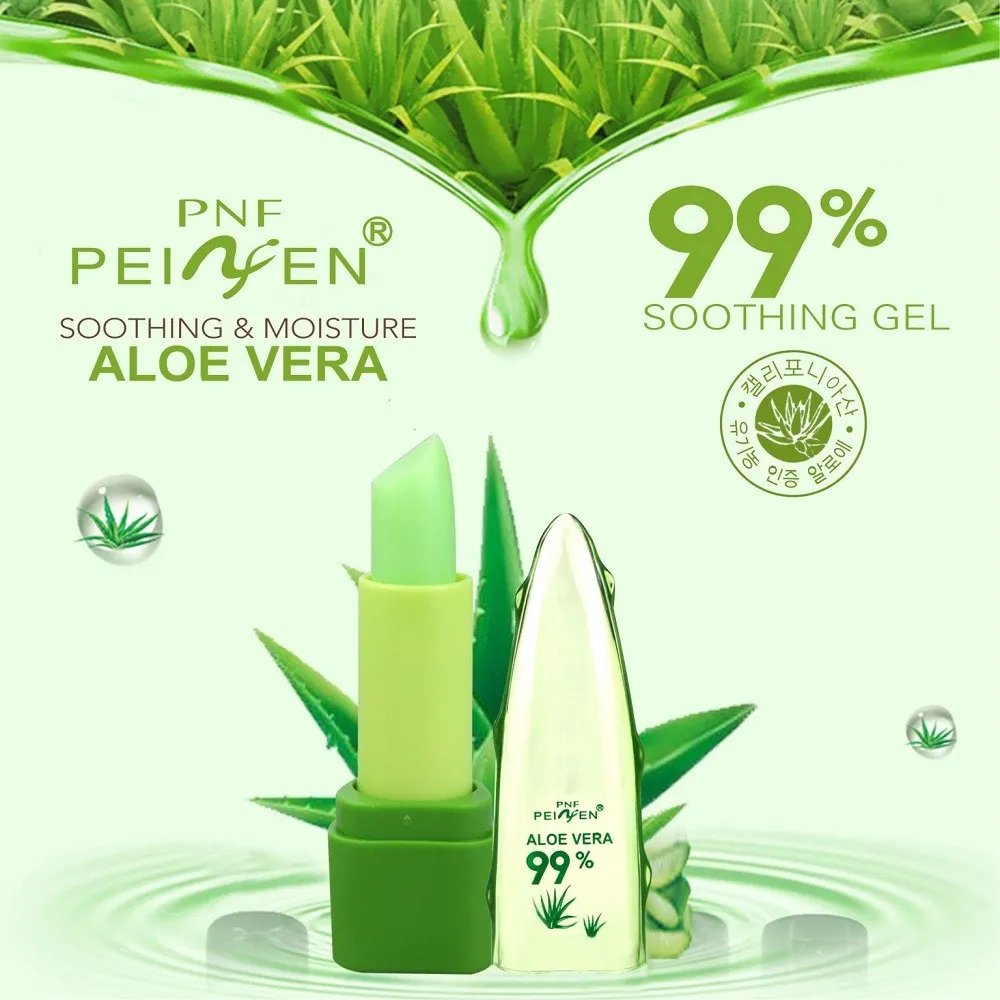 1 шт. влаги расплава бальзам для губ стойкий изменения Цвет губная помада алоэ