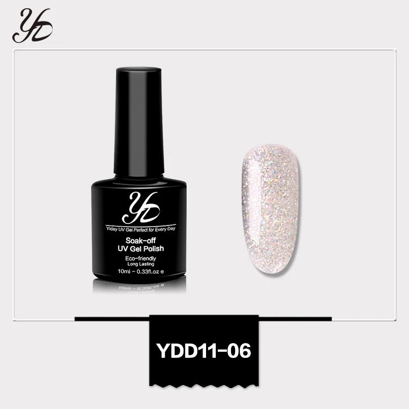 Yiday Bling Platinum Silver Блестки Блестящий Синий УФ-гель для ногтей лак замачивающийся лак мерцающий дизайн ногтей маникюр нужна лампа - Цвет: Gel color 06