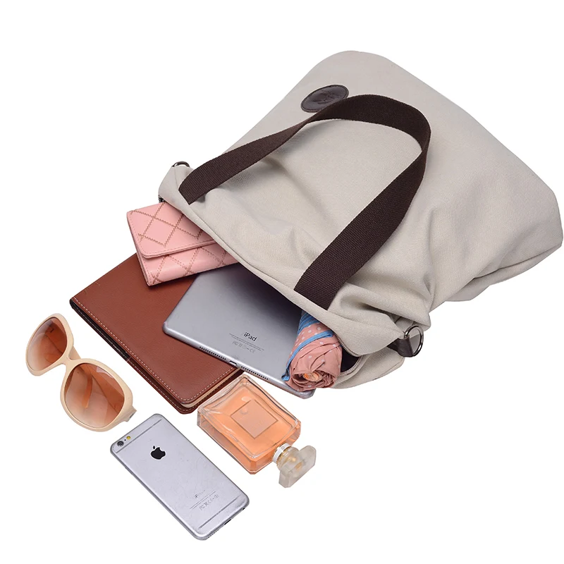 Корейская модная Холщовая Сумка через плечо для женщин Большая вместительная