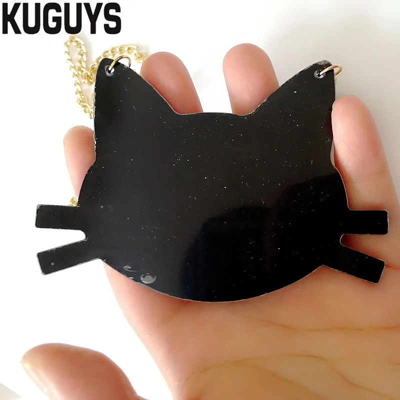KUGUYS модные ювелирные изделия письмо сумасшедшая кошка леди ожерелье для женщин