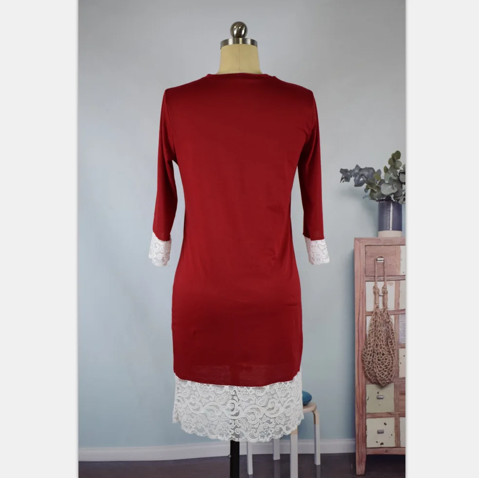 Red Mother Daughter Dresses Family Dress Christmas Mommy And Me Matching Clothes Solid Color Mom Kids | Мать и ребенок