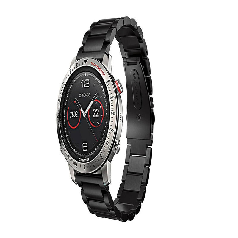 Ремешок из нержавеющей стали для Garmin GPS Fenix Chronos металлический сменный браслет