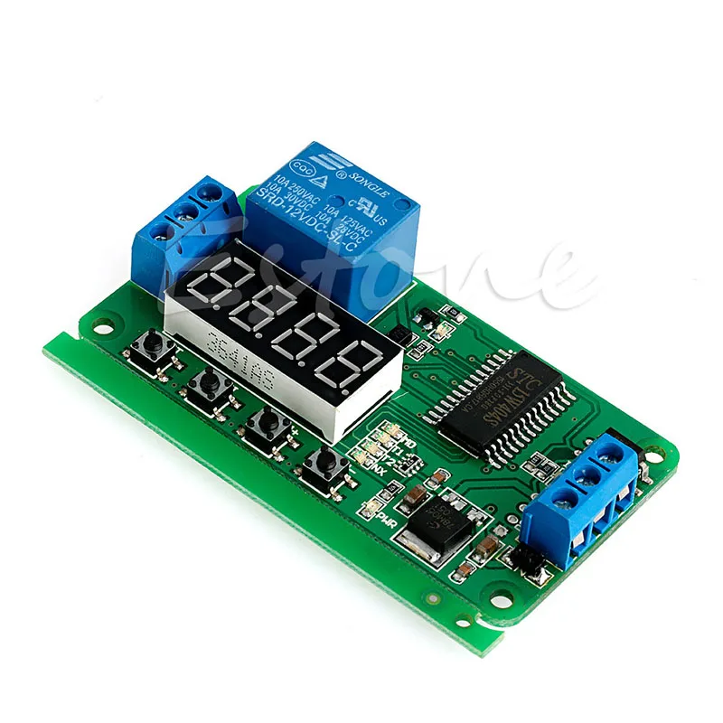 DC 12V Многофункциональный само замок реле таймер цикла PLC модуль задержки