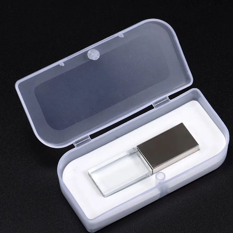 SHANDIAN модный Кристальный USB флеш-накопитель с логотипом на заказ, USB 4 ГБ, 16 ГБ, 32 ГБ, 64 ГБ, свадебный подарок, флешка(более 10 шт, бесплатный логотип - Цвет: Silver  box