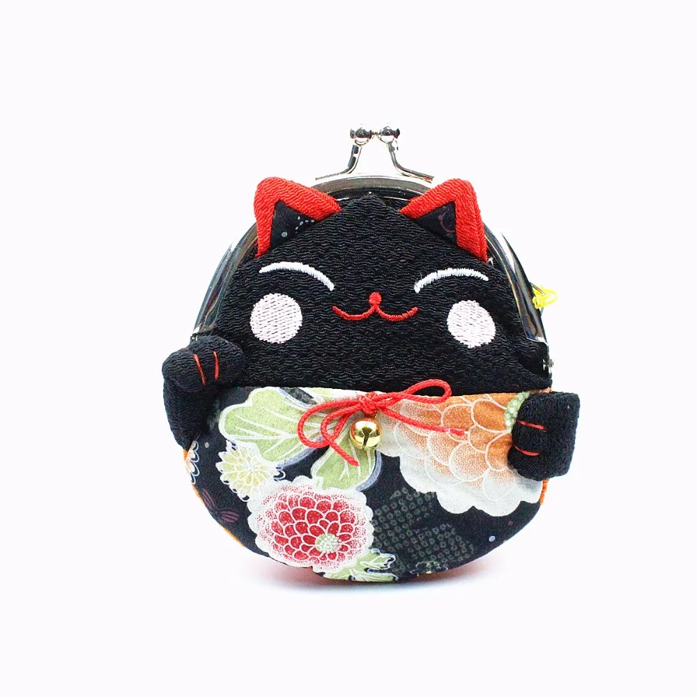M298 мультфильм кошельки Lucky Cat 5 Стиль Цвет с застежкой в виде нуля; котика, который приносит вам богатство ручной вышивки мешок