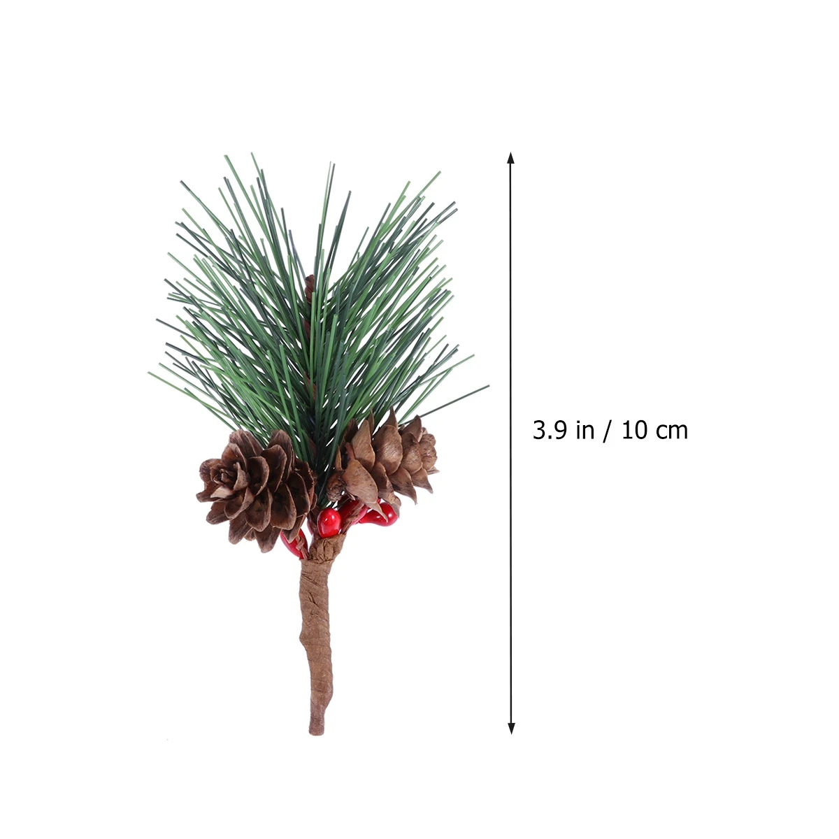 10pcs Artificial PVC Small Pine Stems Picks Trees With Pinecones Berries for Flower Wreaths Home Decoration Christmas