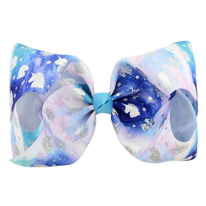 8 Inch Star Stripe Point Print Hair Bows with Clips Accessories for Kids Girl Hairpins Hairgrips Clip Ponytail Holder |