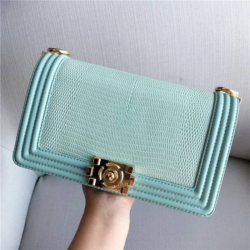 Женские сумки 2020 сумка из натуральной кожи в полоску ящерицы квадратная на плечо