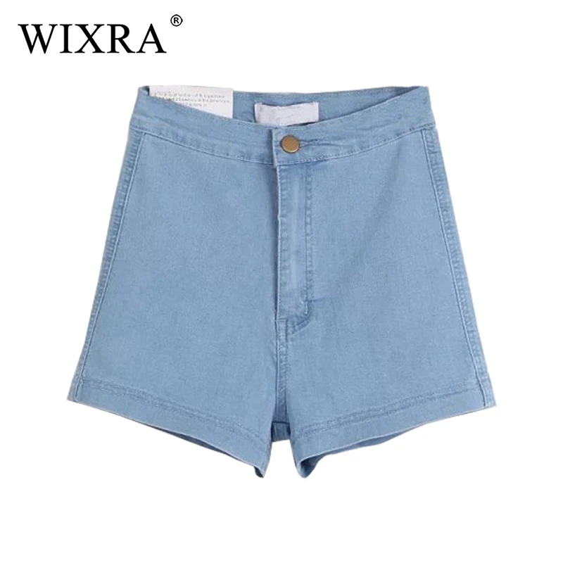 Женские джинсовые шорты на молнии Wixra с высокой талией большие размеры 2018|Женские