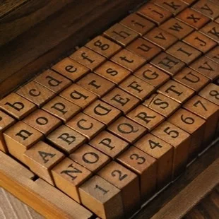 70 шт. печатей 10 цифр 52 английская алфавита 8 символов деревянная коробка Набор для