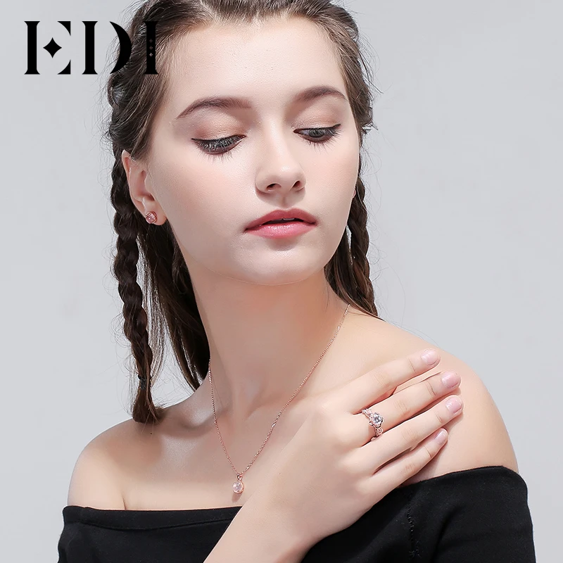 Женское кольцо из розового и белого золота 14 к 585 пробы с бриллиантом 1 карат |