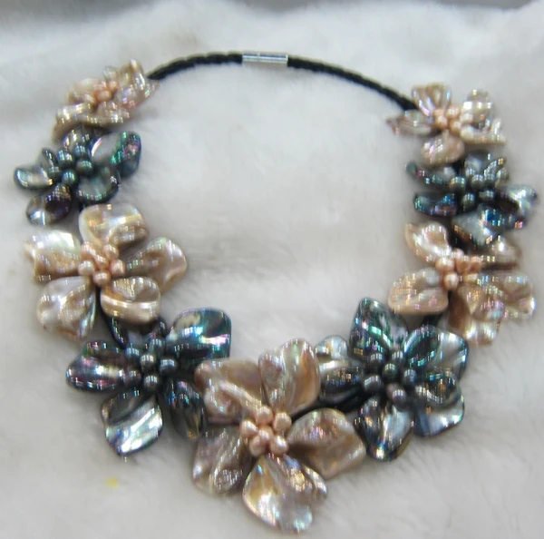 Необычная Швабра черная и кремовая смесь барокко перламутровая 9 ракушек цветок