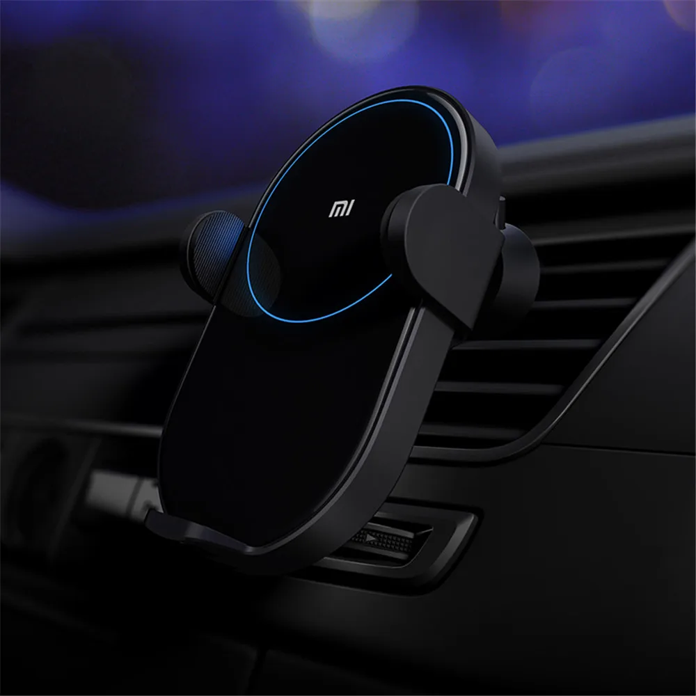 xiaomi mi 20w max qi wireless car charger electric auto pinch 2 5d glass ring lit for mi 9 mix 2s 3 for iphone 13 12 pro max free global shipping