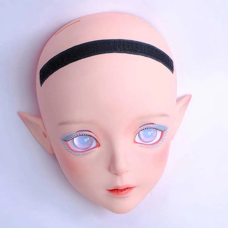 Makeup 2 Dollki-AB) на заказ Женская/Девушка Смола половина головы Косплей Японская ролевая игра кигуруми маска с BJD глаза Трансвестит кукольная маска - Цвет: Makeup 2