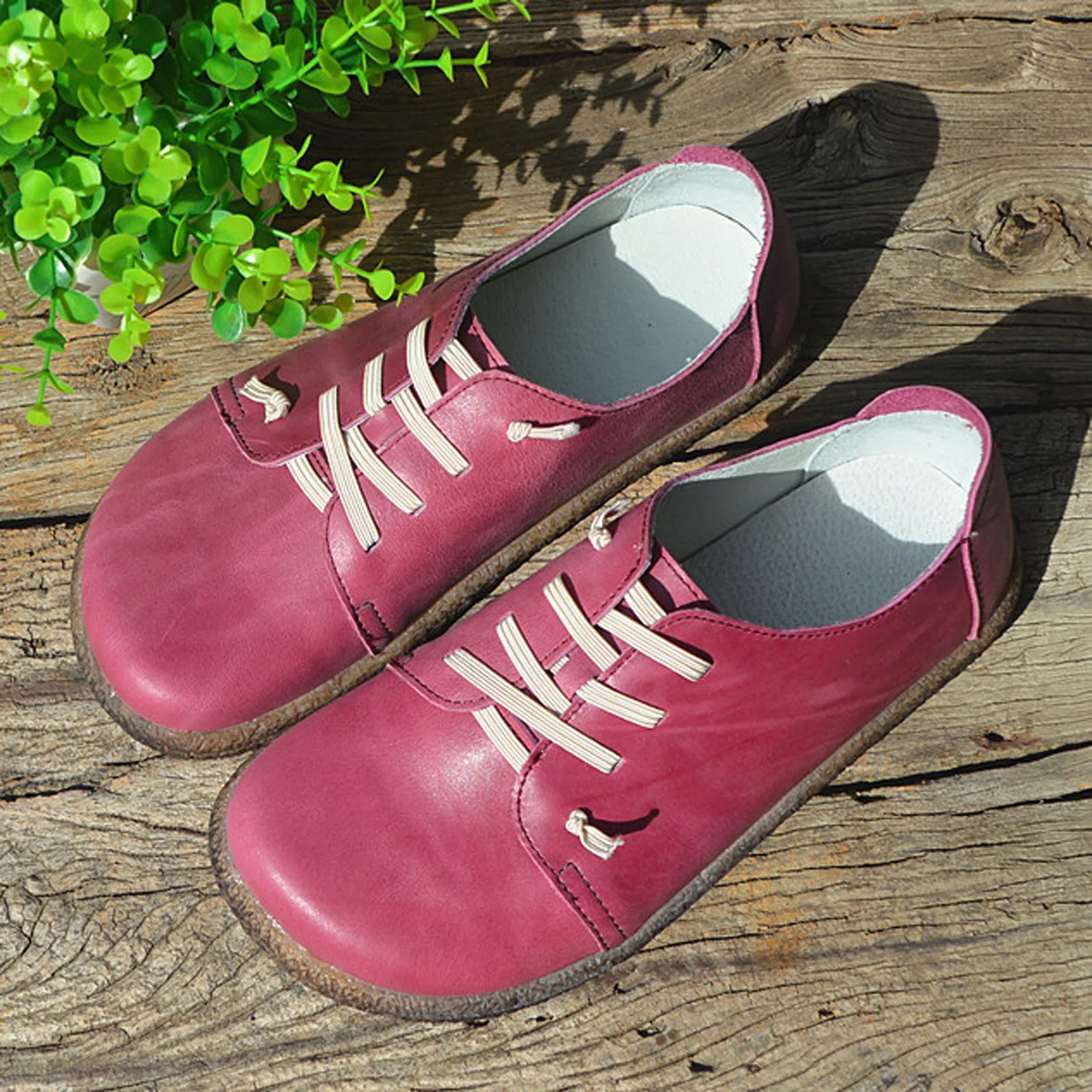 

Genuine Leather Women Flats Casual Barefoot Female Spring Shoes Women Handmade Elastic band Ballerinas Footwear Sneaker Famale