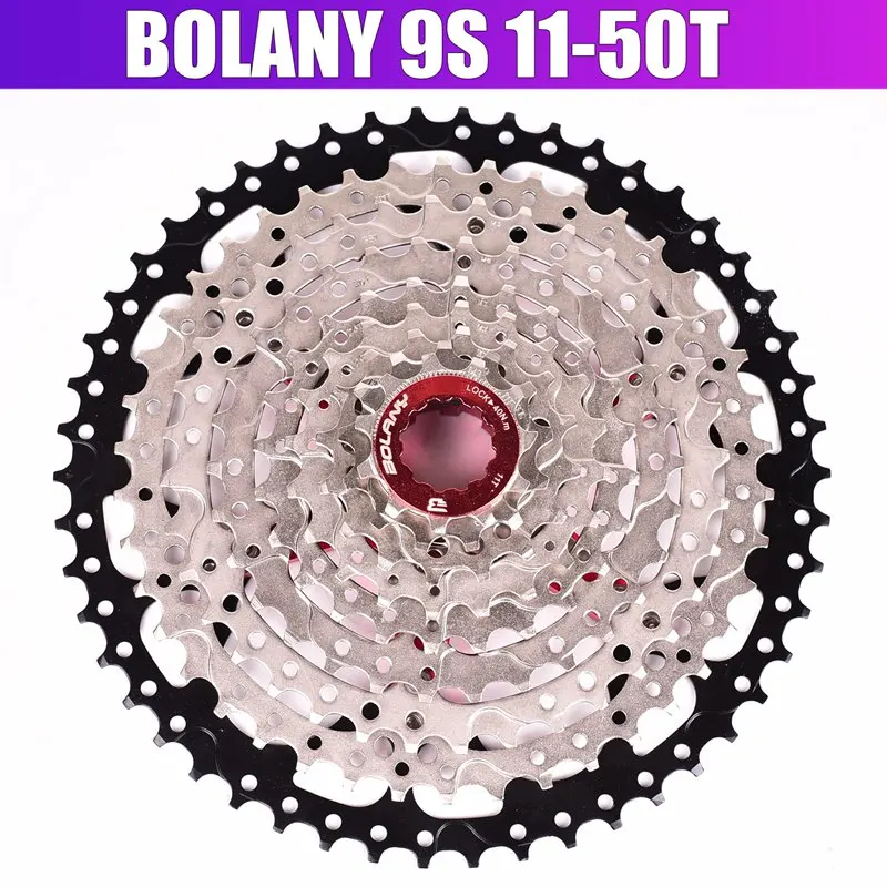 9S 11-50T Silver BK BOLANY MTB велосипед свободного хода 9S 11-36 40 42 горный велосипедный маховик 9 27 скоростная кассета Звездочка для широкого соотношения - Цвет: 9S 11-50T Silver BK