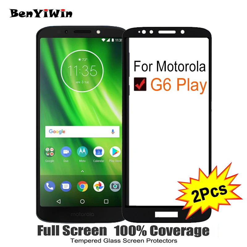2 шт. Защитное стекло для Motorola Moto G6 PLAY 5 70 дюйма|Защитные стёкла и плёнки телефонов|