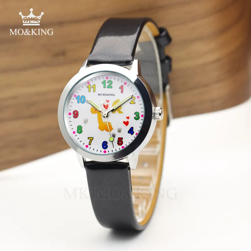 Роскошные брендовые Детские кварцевые наручные часы с милым динозавром из