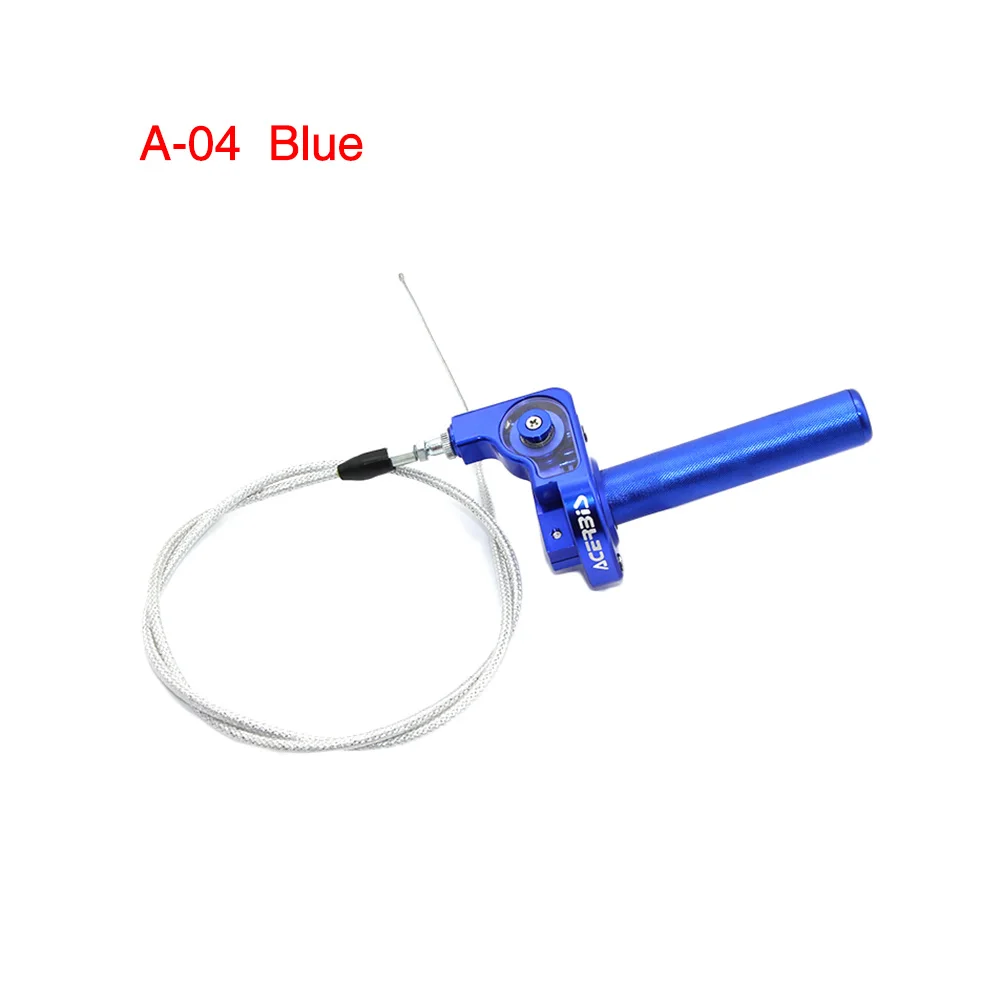 Синий Sclmotos-CNC Aluminum 22mm Throttle Grip Twist Quick Action Gas Throttle With Cable Fit KAYO Apollo Bosuer Dirt Pit Bike Race - Цвет: Синий
