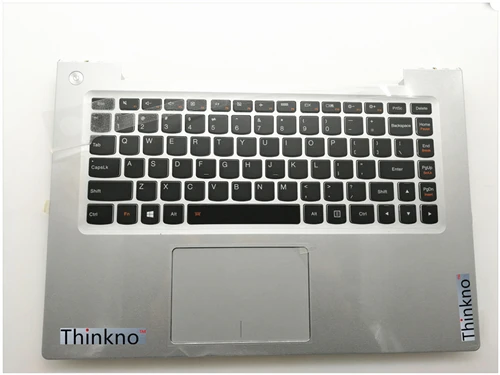 SILVER Для lenovo Ideapad U430 U430P US клавиатура+ Упор для рук верхнюю крышку верхний регистр с Touchpad и подсветкой, серебристого или черного цвета - Цвет: SILVER