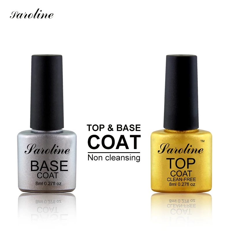 Soak Off Top Coat Гель лак УФ для ногтей грунтовка базовый слой верхнее покрытие гель 8 мл