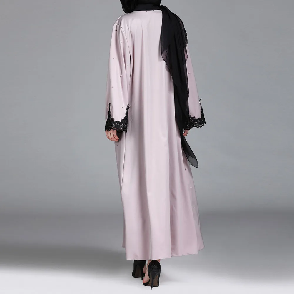 CHAMSGEND мусульманские исламские женщины Костюмы Кружева Сращивание длинное пальто