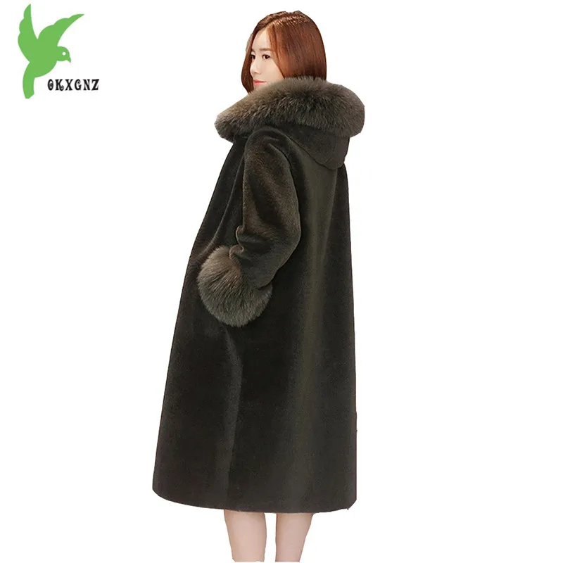 Женская длинная шуба из искусственного меха однотонная шерстяная Шуба с