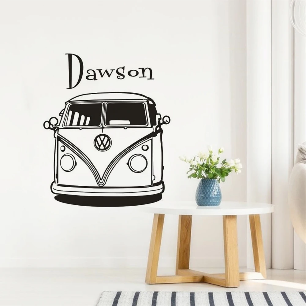 

Custom Name Travel Car Wall Sticker Vinyl Art Removable Poster Mural Personalized Name Travel Adventure Bedroom Decoration W226
