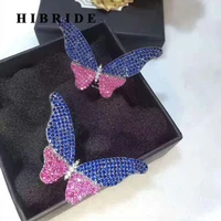hibride bluepurple big butterfly adjustable women rings micro 2 cz stone prong setting engagement ring for party gifts r 151