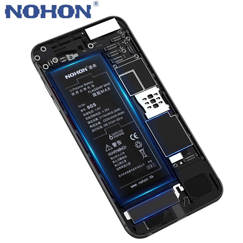 Оригинальный NOHON Мобильный телефон батарея для iPhone 6S 6GS Замена Bateria Высокая