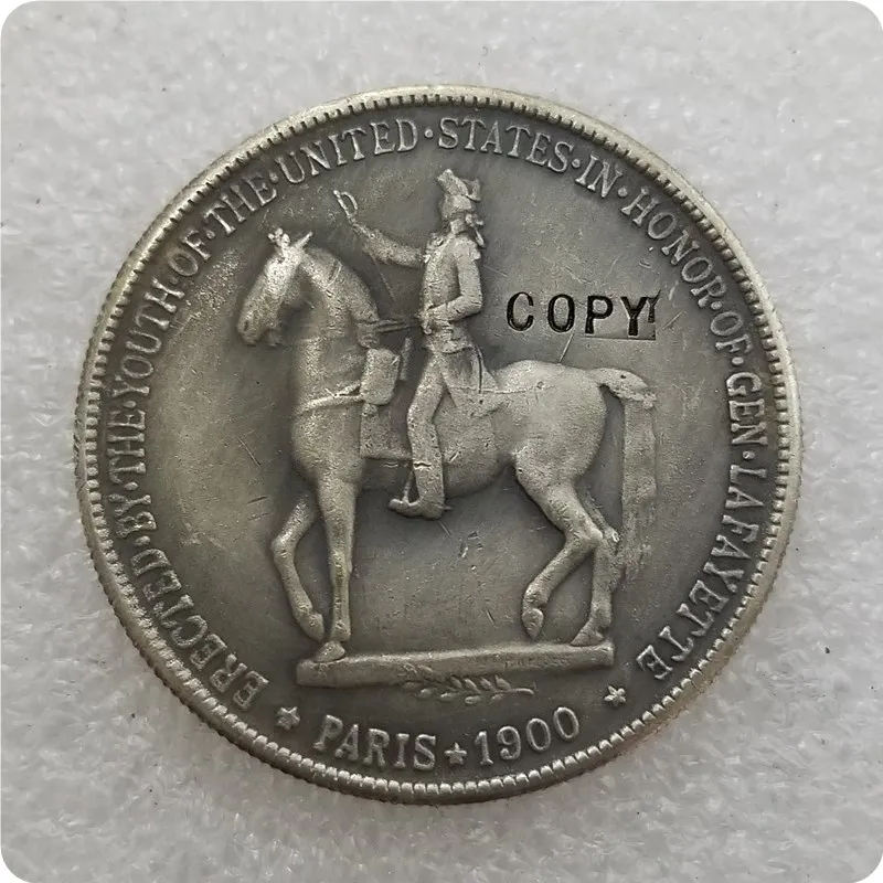 США 1900 LAFAYETTE $1 памятные монеты копия монет доллара|Безвалютные монеты| |