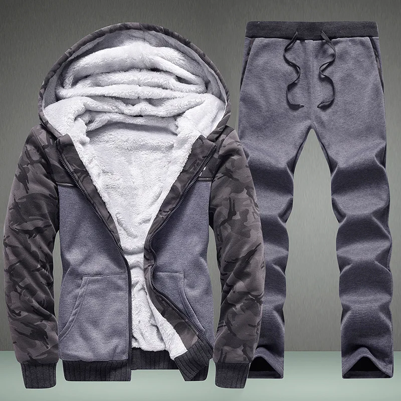 Спортивный костюм мужской комплект зимние камуфляжные толстовки повседневные