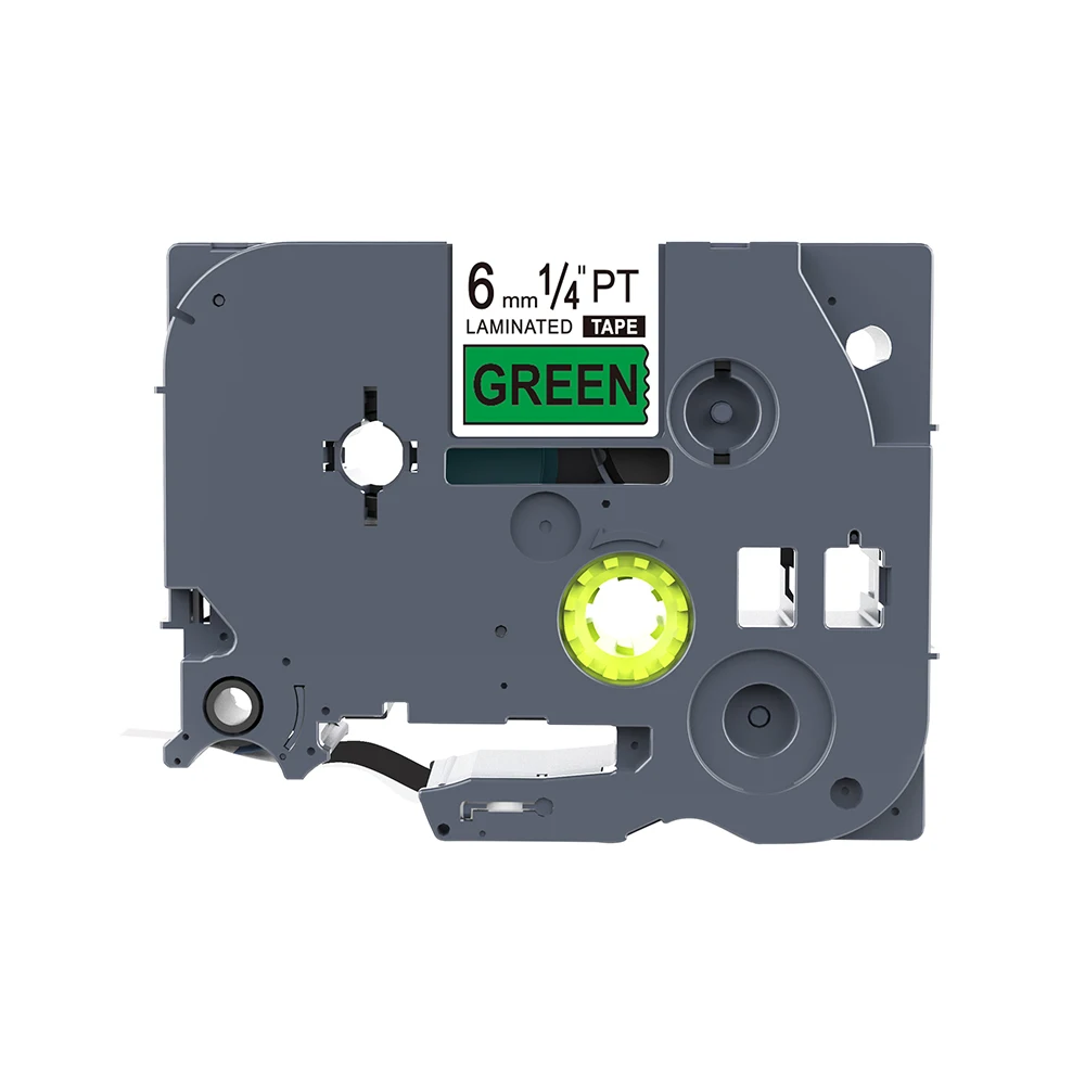 Black-Green 1 шт. TZe-115 TZ2-115 лента для этикеток для Brother 6 мм белая на прозрачной совместимой для Brother PT200 D210 H110 E110 P-touch принтер этикеток - Цвет: Black-Green